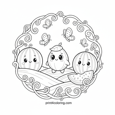 Little Seed's Watermelon Wonderland Adventure - free printable coloring page