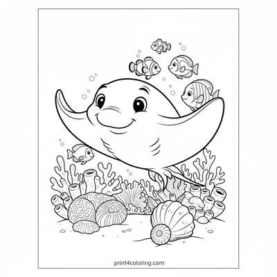 Little Stingray's Coral Garden Discovery - free printable coloring page
