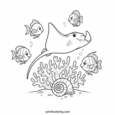 Little Stingray's Coral Garden Quest - free printable coloring page