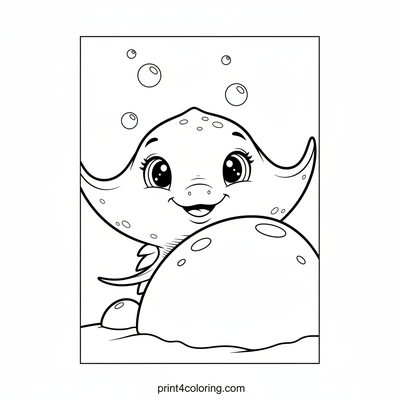 Little Stingray's Coral Hideaway - free printable coloring page