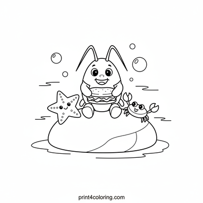Underwater Picnic Pals - free printable coloring page