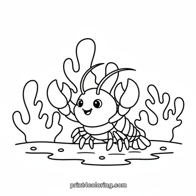 Speedy Lobster Race - free printable coloring page