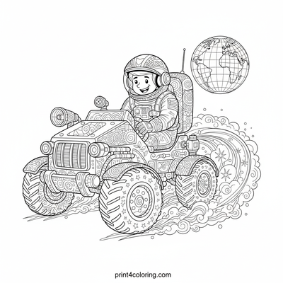 Lunar Rover's Epic Dune Dash - free printable coloring page