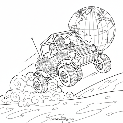 Lunar Rover's Thrilling Dune Dash - free printable coloring page