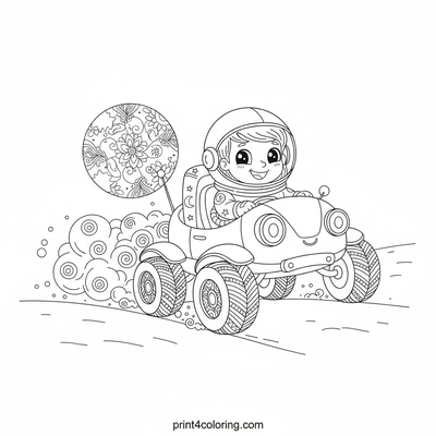 Lunar Rover's Cosmic Dune Dash - free printable coloring page