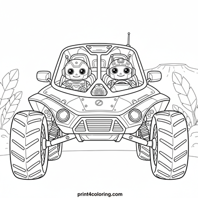 Lunar Rover's Cosmic Dune Adventure - free printable coloring page