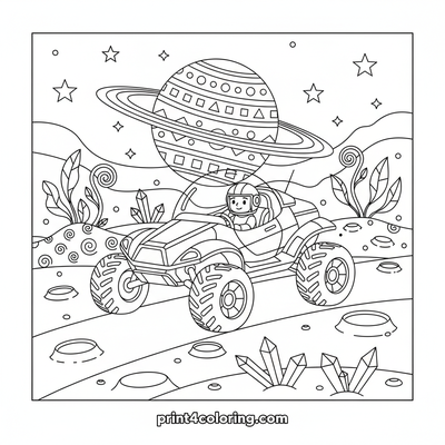 Lunar Rover: Crystal Dunes Explorer - free printable coloring page