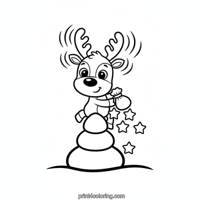 Sparkle Reindeer's Winter Magic - free printable coloring page