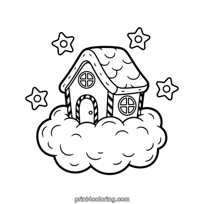 Gingerbread House coloring pages preview
