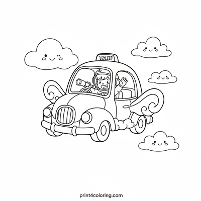 Whimsical Cloud Taxi Adventure
