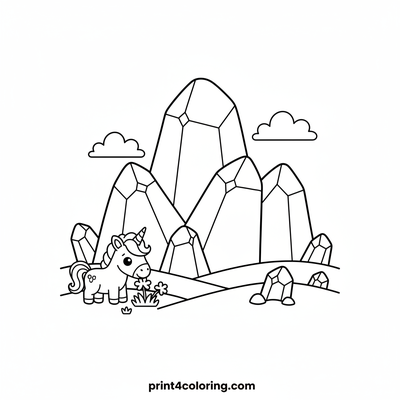 Mountains coloring pages preview