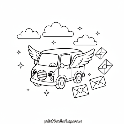 Sparklewing Mail Delivery - free printable coloring page