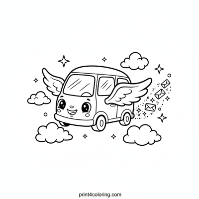 The Glittering Sky Mail Express - free printable coloring page