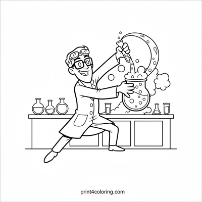 Professor Utonium's Magical Mixture Lab - free printable coloring page