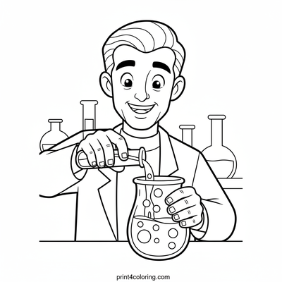 Professor Utonium's Magical Mixture Lab - free printable coloring page
