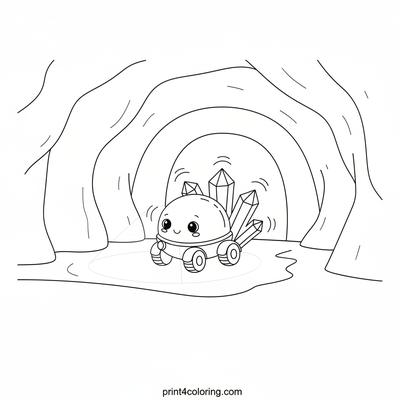 Magical Moon Cave Adventure - free printable coloring page