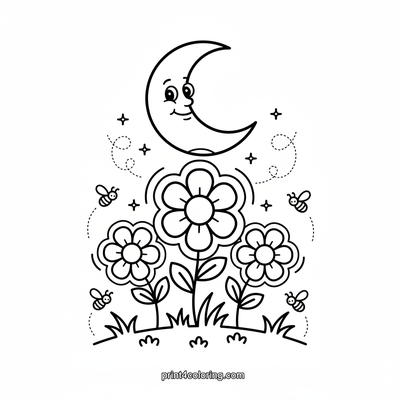 Enchanted Glow Meadow - free printable coloring page