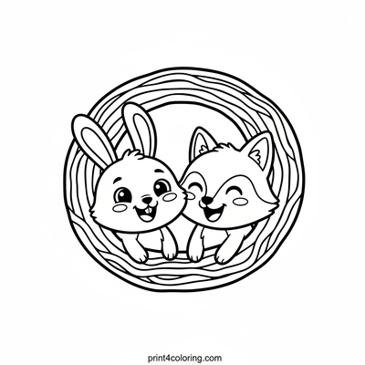 Rainbow Noodle Slide Frolic! - free printable coloring page