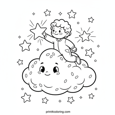 Sweet Dreams on a Rice Pudding Cloud - free printable coloring page