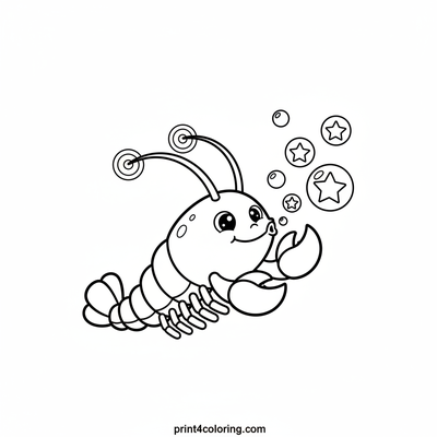 Star-Bubble Lobster's Magical Wish - free printable coloring page