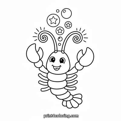 Sparkle-Bubble Lobster's Underwater Dream