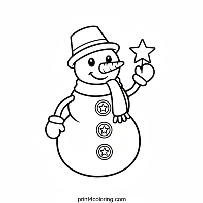 Sparkle & Shine Snowman Friend - free printable coloring page