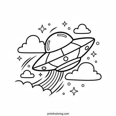 Magical Stardust Saucer Adventure - free printable coloring page