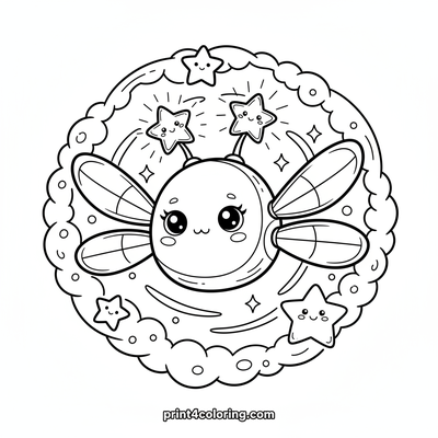 Magical Starlight Satellite Adventure - free printable coloring page