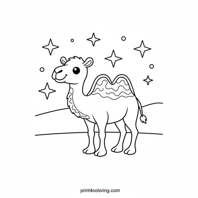 Starry-Eyed Camel's Desert Night