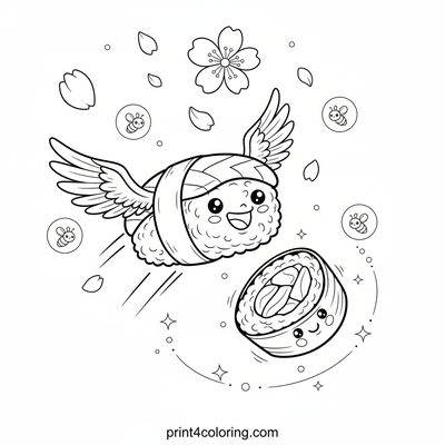 Magical Sushi Garden Adventure - free printable coloring page