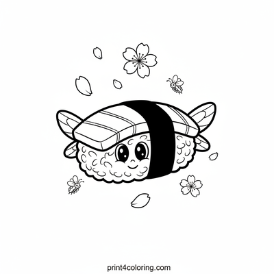 Magical Sushi Garden: Floating Feast - free printable coloring page