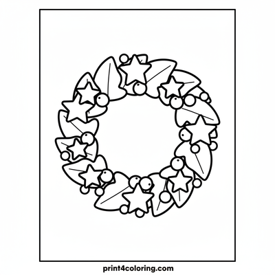 My Magical Floating Wreath - free printable coloring page