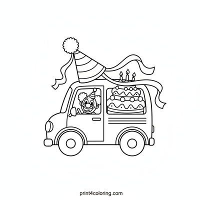 The Giggle Mail Van's Party Delivery! - free printable coloring page