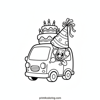 The Giggle-Mobile's Party Delivery! - free printable coloring page