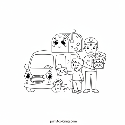 Mail Van coloring pages preview