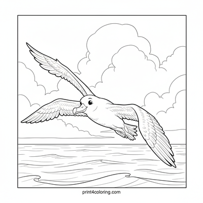The Great Albatross's Ocean Glide - free printable coloring page