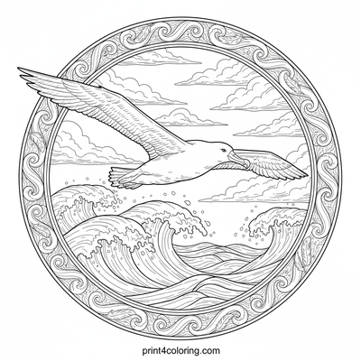 Majestic Albatross: Master of the Stormy Seas - free printable coloring page