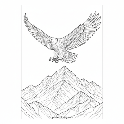 Majestic Mountain Guardian - free printable coloring page