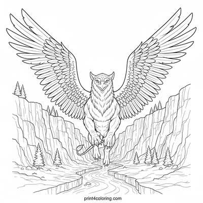 Epic Griffin Canyon Soar - free printable coloring page