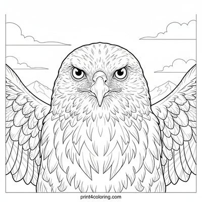Sky Guardian: Majestic Hawk's Flight - free printable coloring page