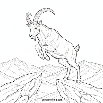 Majestic Mountain Goat's Daring Climb - free printable coloring page