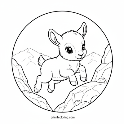 Majestic Mountain Goat's Daring Ascent - free printable coloring page