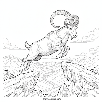Majestic Mountain Goat: Summit Guardian - free printable coloring page