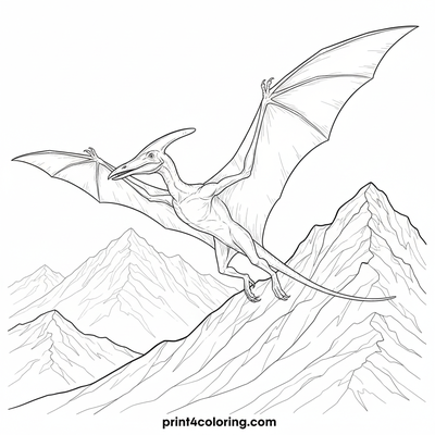 Majestic Pterodactyl's Ancient Flight - free printable coloring page