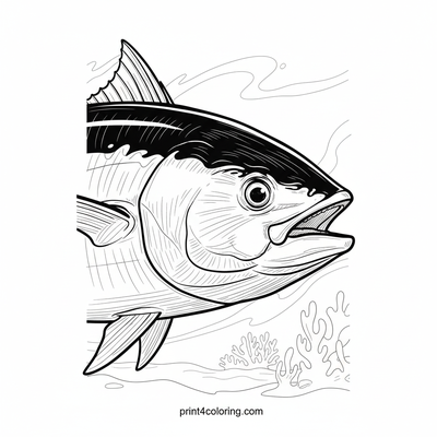 Majestic Tuna of the Deep Sea - free printable coloring page
