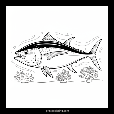 Graceful Giant of the Deep: Majestic Tuna - free printable coloring page