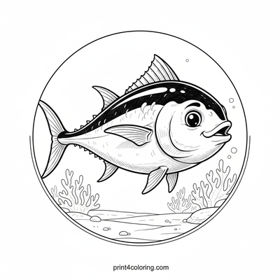 Majestic Tuna's Deep Sea Ballet - free printable coloring page