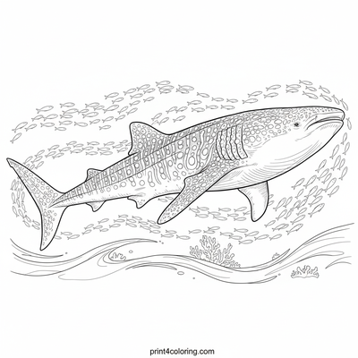 Whale Shark's Grand Patterned Journey - free printable coloring page
