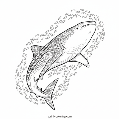 Majestic Whale Shark's Ocean Ballet - free printable coloring page