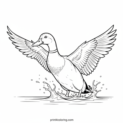 Mallard's Dynamic Liftoff - free printable coloring page